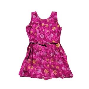 Global Expressions Womens XL Purple Floral Tie Dye Rayon Mini Dress Sleeveless